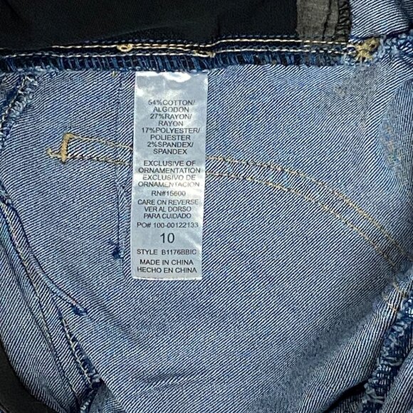 Democracy Mid Rise Ab-solution Ankle Skimmer Denim Blue Jeans Gold Buttons 10 - Picture 15 of 16